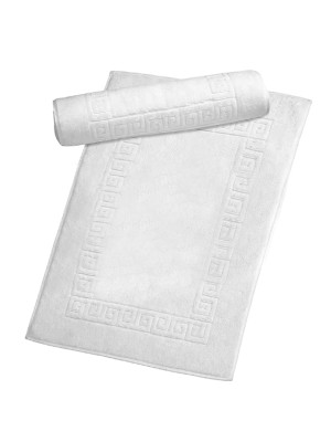 Hotel Luxury Egyptian Cotton 780 GSM Greek Key Bath MAT in White